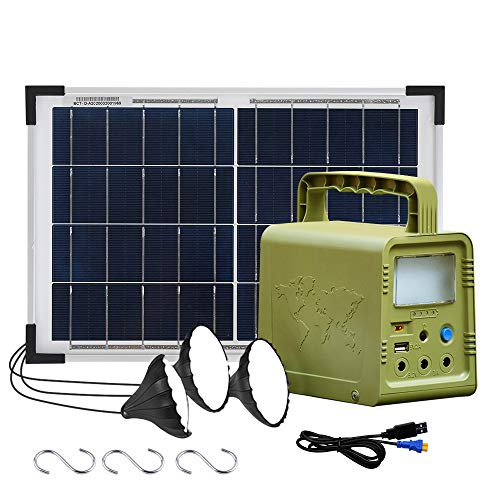 ECO-WORTHY 84Wh Sistema de kit de iluminación de generador solar de estación de energía portátil con panel solar de 18W y lámpara LED para acampar al aire libre, emergencia en el hogar ECO-WORTHY 84Wh Sistema de kit de iluminación de generador solar de estación de energía portátil con panel solar de 18W y lámpara LED para acampar al aire libre, emergencia en el hogar