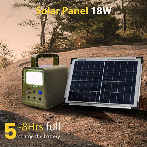 ECO-WORTHY 84Wh Sistema de kit de iluminación de generador solar de estación de energía portátil con panel solar de 18W y lámpara LED para acampar al aire libre, emergencia en el hogar