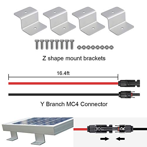 ECO-WORTHY Kit de sistema de paneles monocristalinos de 100 W, panel solar de 100 W con controlador de carga de 20 A para carga de energía de 12 V fuera de la red, RV, barco marino