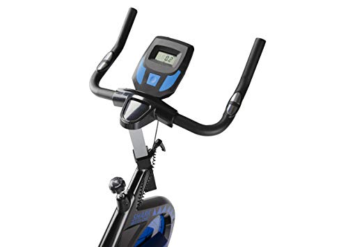 ECODE Bicicleta Spinning Shark. Uso semiprofesional con pulsómetro, Pantalla LCD y Resistencia Variable. Estabilizadores. Completamente Regulable.Rueda de inercia de 20kgrs