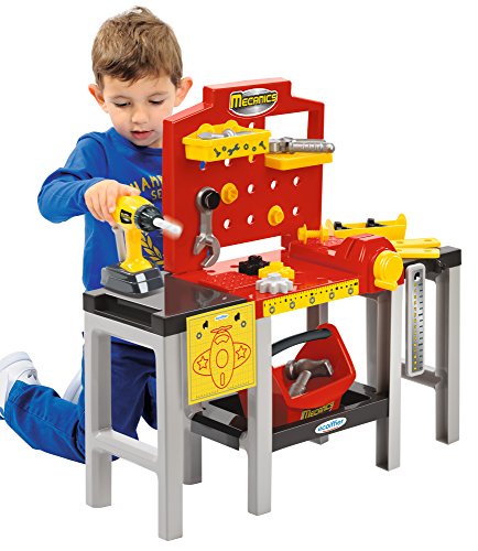 Ecoiffier 2350 - Juego de Banco Modular + Herramientas para niños Mecanics - Juego de Bricolaje - 32 Piezas - A Partir de 18 Meses - Fabricado en Francia