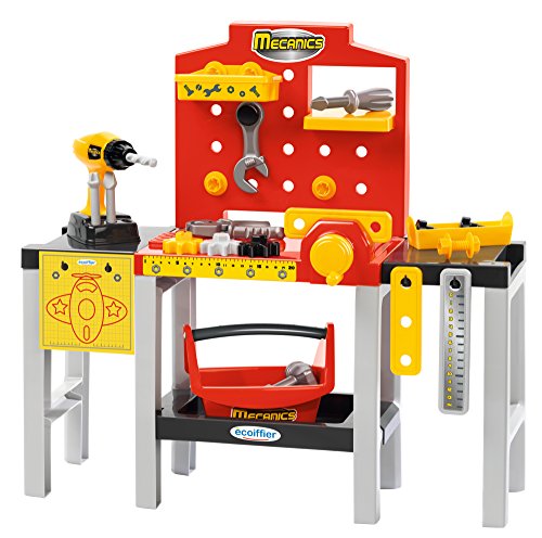 Ecoiffier 2350 - Juego de Banco Modular + Herramientas para niños Mecanics - Juego de Bricolaje - 32 Piezas - A Partir de 18 Meses - Fabricado en Francia