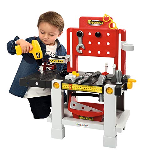 Écoiffier Taller Banco de Trabajo de Juguete con 23 Accesorios, para niños a Partir de 18 Meses o más, Dimensiones (L x An x Al): 56,5 x 25,7 x 61,3 cm, Color Otro, Norme 2406 Écoiffier Taller Banco de Trabajo de Juguete con 23 Accesorios, para niños a Partir de 18 Meses o más, Dimensiones (L x An x Al): 56,5 x 25,7 x 61,3 cm, Color Otro, Norme 2406