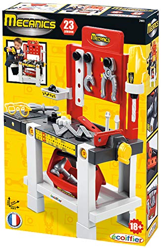 Écoiffier Taller Banco de Trabajo de Juguete con 23 Accesorios, para niños a Partir de 18 Meses o más, Dimensiones (L x An x Al): 56,5 x 25,7 x 61,3 cm, Color Otro, Norme 2406 Écoiffier Taller Banco de Trabajo de Juguete con 23 Accesorios, para niños a Partir de 18 Meses o más, Dimensiones (L x An x Al): 56,5 x 25,7 x 61,3 cm, Color Otro, Norme 2406
