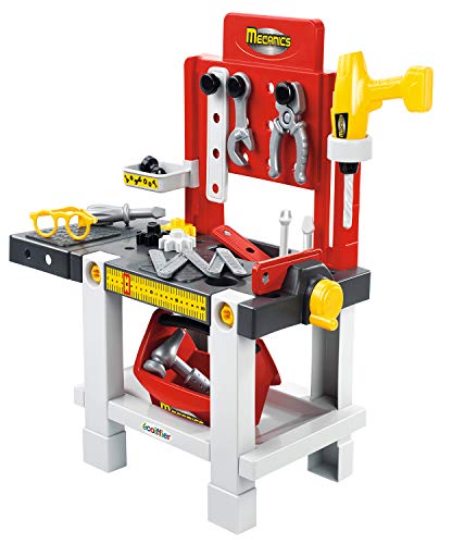 Écoiffier Taller Banco de Trabajo de Juguete con 23 Accesorios, para niños a Partir de 18 Meses o más, Dimensiones (L x An x Al): 56,5 x 25,7 x 61,3 cm, Color Otro, Norme 2406 Écoiffier Taller Banco de Trabajo de Juguete con 23 Accesorios, para niños a Partir de 18 Meses o más, Dimensiones (L x An x Al): 56,5 x 25,7 x 61,3 cm, Color Otro, Norme 2406