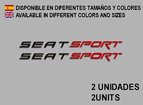 Ecoshirt 1L-H1VY-885H Pegatinas Seat Sport F78 Vinilo Adesivi Decal Aufkleber Клей Stickers Car Voiture, Negro Rojo