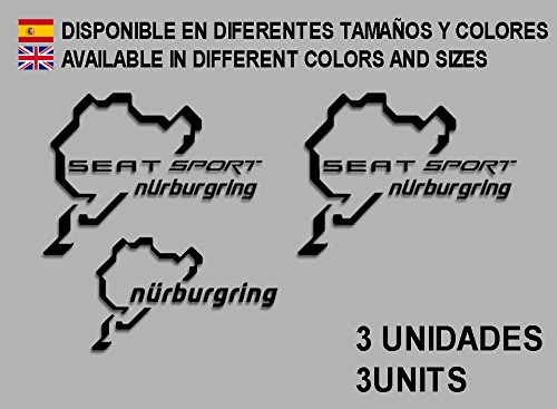 Ecoshirt EO-SCLN-O6AY Pegatinas Stickers Seat Sport Nürburgring F26 Aufkleber Decals Autocollants Adesivi Rallye, Negro