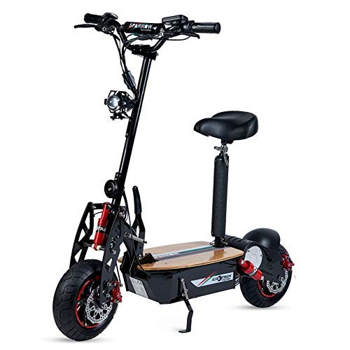 ECOXTREM Sparrow - Scooter Eléctrico de Color Negro, Potencia 2000W, con Pantalla LCD y botón Turbo para Mayor aceleración. Ideal para Paseos urbanos.