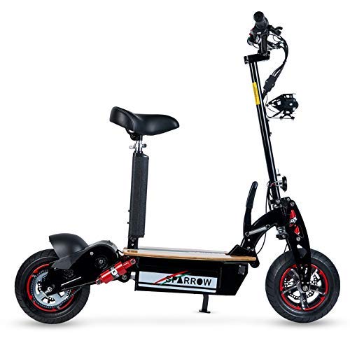 ECOXTREM Sparrow - Scooter Eléctrico de Color Negro, Potencia 2000W, con Pantalla LCD y botón Turbo para Mayor aceleración. Ideal para Paseos urbanos.