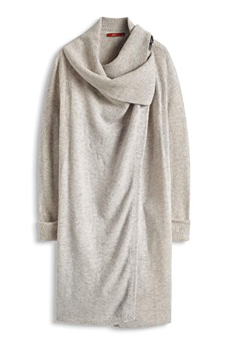 edc by Esprit 105CC1I022 Buckle Cardi-Chaqueta punto Mujer, Beige - Beige (LIGHT BEIGE 290), Small