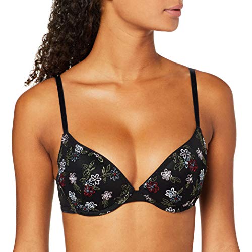 edc by Esprit Sidny Sexy Sujetador con Push-up, Negro (Black 001), 90B (Talla del Fabricante: 75 B) para Mujer