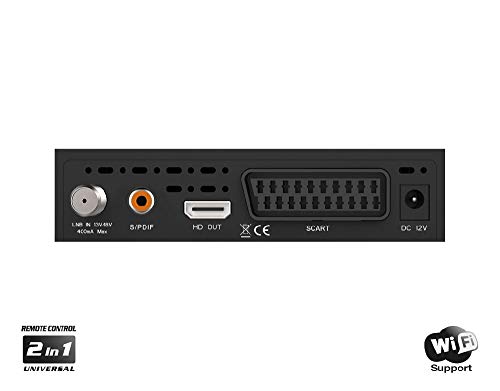 EDISION PROTON S2, DVB-S2 Receptor de satélite digital FTA, WiFi support, USB, HDMI, SCART, Mando a distancia universal 2en1