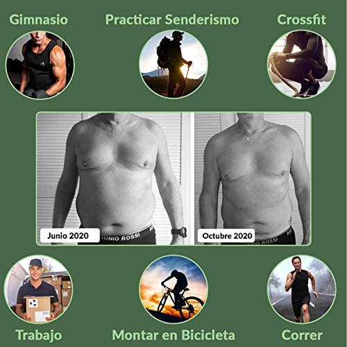 EDM - Chaleco Faja Adelgazante Hombre con Cuerda Saltar - Faja Reductora Hombre Adelgazante - Camiseta Reductora Hombre - Chaleco Fajas de Neopreno para Adelgazar - Camiseta Efecto Sauna Hombre - M