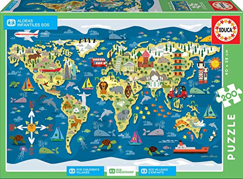 Educa- Mapamundi-Sean Sims Aldeas SOS Puzzle Infantil de 200 Piezas, a Partir de 6 aƱos (17727) Educa- Mapamundi-Sean Sims Aldeas SOS Puzzle Infantil de 200 Piezas, a Partir de 6 aƱos (17727)
