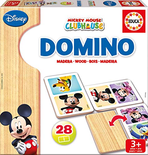 Educa Mickey y Minnie Domino de Madera, 28 Piezas, a Partir de 3 años (16037) Educa Mickey y Minnie Domino de Madera, 28 Piezas, a Partir de 3 años (16037)