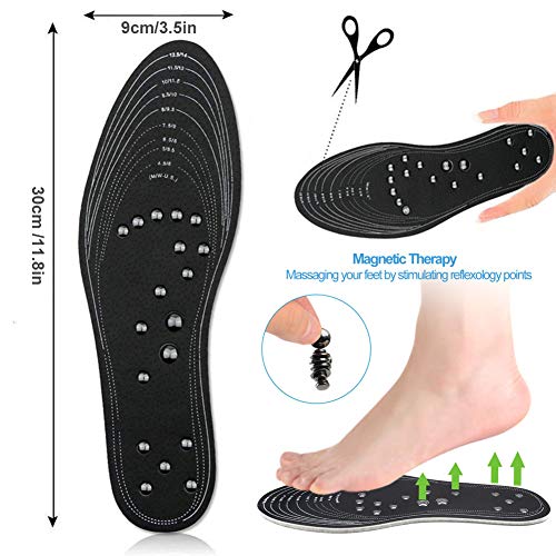 EEUK Almohadillas para Pies Plantillas de Masaje Magnético Transpirables y Saludables, Plantillas de Acupresión Magnética Adelgazante para Terapia Reflexología Plantar