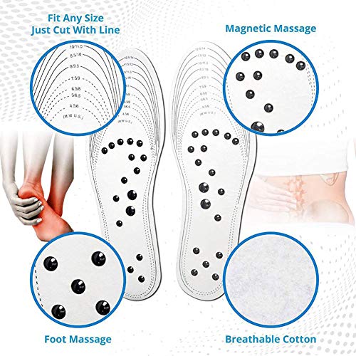 EEUK Almohadillas para Pies Plantillas de Masaje Magnético Transpirables y Saludables, Plantillas de Acupresión Magnética Adelgazante para Terapia Reflexología Plantar