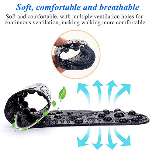 EEUK Plantillas de Masaje Magnético Plantillas de Acupresión Magnética Adelgazante para Terapia Puntos de Acupuntura Zapatillas de Masaje Cojines Transpirables, Lavable y Cortable