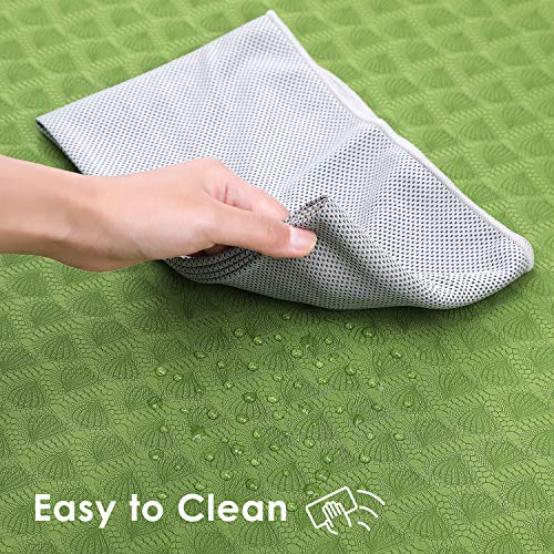 EgoIggo Esterilla Yoga Antideslizante, Yoga Mat Colchoneta Yoga Alfombrilla Deporte. Esterilla Pilates de 183cmx61cm, 6mm Grosor de Ecológico TPE. con Bolsa Y Correa de Hombro. Verde-Negro.