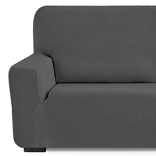 Eiffel Textile Funda de Sofa Monaco Elastica Adaptable Lisa, 94% poliéster 6% Elastano, Gris, 3 Plazas (180-240 cm) Eiffel Textile Funda de Sofa Monaco Elastica Adaptable Lisa, 94% poliéster 6% Elastano, Gris, 3 Plazas (180-240 cm)
