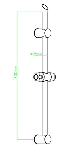 EISL DXZ-08 Signo - Barra de pared con soporte de pared (70 cm, acero inoxidable cromado) EISL DXZ-08 Signo - Barra de pared con soporte de pared (70 cm, acero inoxidable cromado)