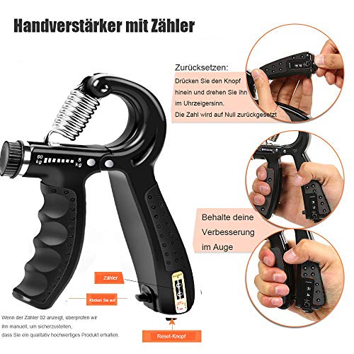 Ejercitador de manos, Fortalecedores de mano mancuernas con dedos para fortalecer la muñeca y el agarre, entrenador de dedos con un rango de 5 kg - 60 kg Ejercitador de manos, Fortalecedores de mano mancuernas con dedos para fortalecer la muñeca y el agarre, entrenador de dedos con un rango de 5 kg - 60 kg