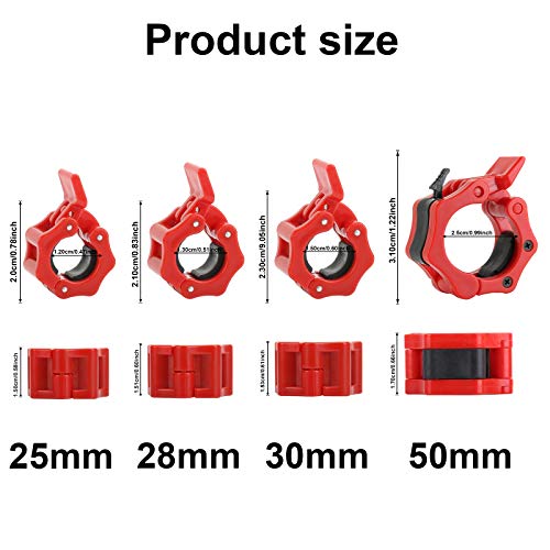 EKKONG Abrazaderas Mancuernas, Abrazaderas de Barra, Abrazaderas Pesas, Abrazaderas de Sujeción Rápida y Segura 23mm 25mm 28mm 50mm, para Mancuerna y Barras, Pesas, Gym, Crossfit EKKONG Abrazaderas Mancuernas, Abrazaderas de Barra, Abrazaderas Pesas, Abrazaderas de Sujeción Rápida y Segura 23mm 25mm 28mm 50mm, para Mancuerna y Barras, Pesas, Gym, Crossfit