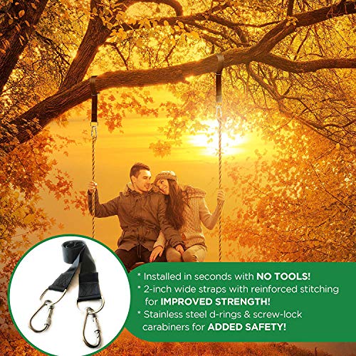 EKKONG Correas de sujeción Cinturón Accesorios de Hamaca con Ganchos, Cuerdas Multifunciones Suspensión, Alta Resistencia 1600 kg, para Hamacas, Columpios, Yoga (Negro) EKKONG Correas de sujeción Cinturón Accesorios de Hamaca con Ganchos, Cuerdas Multifunciones Suspensión, Alta Resistencia 1600 kg, para Hamacas, Columpios, Yoga (Negro)