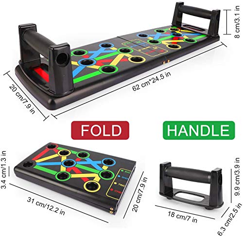 EKOOS Tablero Push-Ups Board Sistema Portátil De Músculos Multiparte para El Hogar Equipo De Entrenamiento Físico Ejercicio Físico Plegable Equipo De Ejercicios Multifunción (Color, 14 in 1)