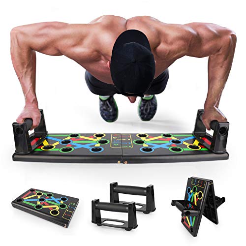 EKOOS Tablero Push-Ups Board Sistema Portátil De Músculos Multiparte para El Hogar Equipo De Entrenamiento Físico Ejercicio Físico Plegable Equipo De Ejercicios Multifunción (Color, 14 in 1)