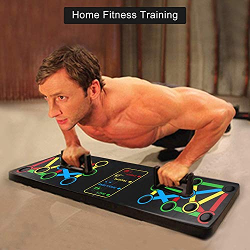 EKOOS Tablero Push-Ups Board Sistema Portátil De Músculos Multiparte para El Hogar Equipo De Entrenamiento Físico Ejercicio Físico Plegable Equipo De Ejercicios Multifunción (Color, 14 in 1)