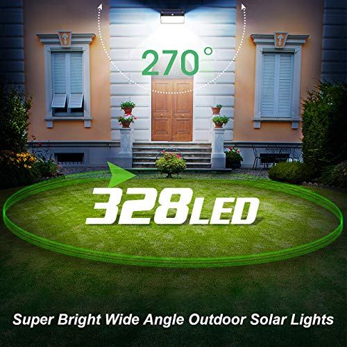 Ekrist Luz Solar Exterior, 328 LED Luces Solares【3000lm-Más Brillante & Amplio Iluminación】Foco Solar Exterior con Sensor de Movimiento, 2500mAh 3 Modos Impermeable Luz led Solar para Jardín 2 Paquete Ekrist Luz Solar Exterior, 328 LED Luces Solares【3000lm-Más Brillante & Amplio Iluminación】Foco Solar Exterior con Sensor de Movimiento, 2500mAh 3 Modos Impermeable Luz led Solar para Jardín 2 Paquete