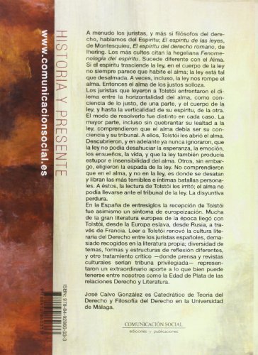 El alma y la ley. Tolstói entre juristas. España 1890-1928: 5 (Historia y Presente)