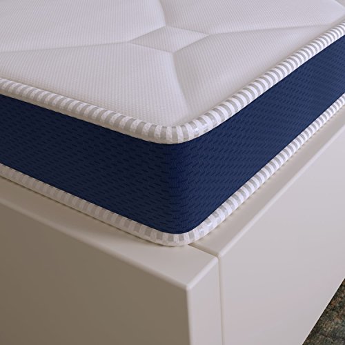 El Almacen del Colchon - Colchón espumación, Modelo Ten, 90 x 190x 10cm - Todas Las Medidas, Blanco y Azul El Almacen del Colchon - Colchón espumación, Modelo Ten, 90 x 190x 10cm - Todas Las Medidas, Blanco y Azul