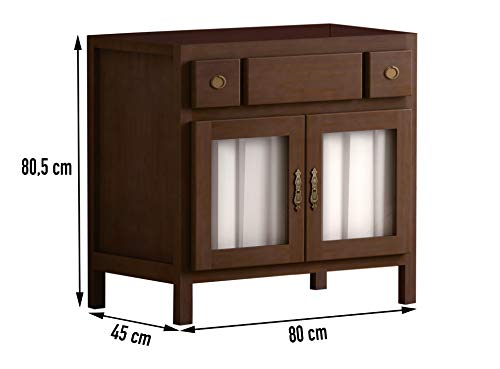 EL ALMACEN DEL PROFESIONAL Juego de Mueble de Baño Modelo Jerez, Conjunto formado por Mueble de Baño Estilo Rústico Color Madera Nogal Medidas: (80x80,5x45cm) Lavabo de Porcelana y Espejo a Juego EL ALMACEN DEL PROFESIONAL Juego de Mueble de Baño Modelo Jerez, Conjunto formado por Mueble de Baño Estilo Rústico Color Madera Nogal Medidas: (80x80,5x45cm) Lavabo de Porcelana y Espejo a Juego