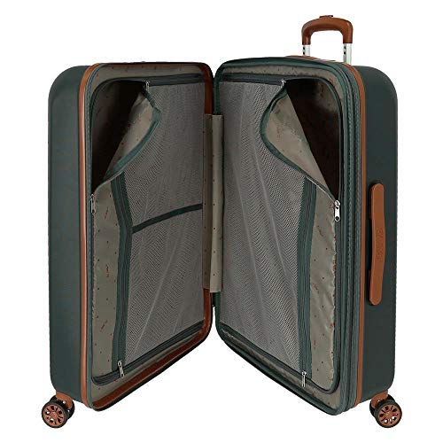 El Potro Ocuri Juego de Maletas Verde 55/70 cms Rígida ABS Cierre TSA 118L 4 Ruedas Dobles Equipaje de Mano El Potro Ocuri Juego de Maletas Verde 55/70 cms Rígida ABS Cierre TSA 118L 4 Ruedas Dobles Equipaje de Mano