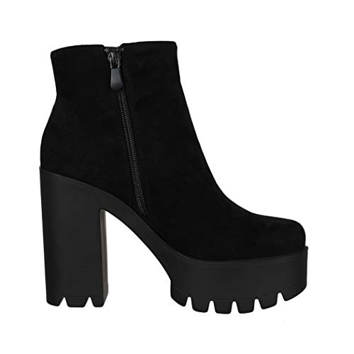 Elara Botines Chelsea para Mujer Chunkyrayan Negro HQ115 Black-38 Elara Botines Chelsea para Mujer Chunkyrayan Negro HQ115 Black-38