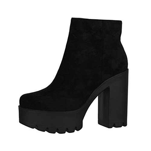 Elara Botines Chelsea para Mujer Chunkyrayan Negro HQ115 Black-38 Elara Botines Chelsea para Mujer Chunkyrayan Negro HQ115 Black-38