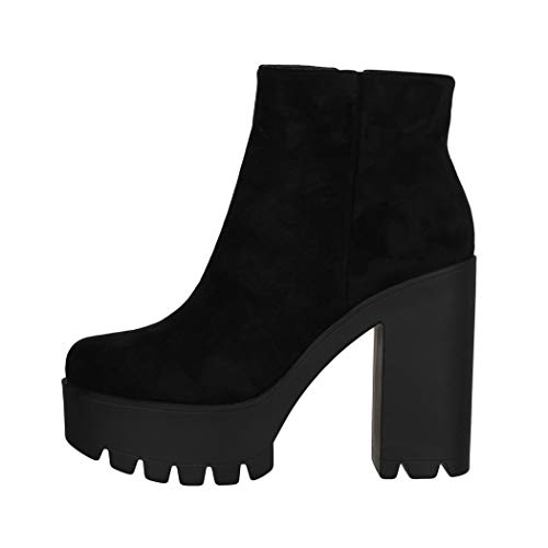 Elara Botines Chelsea para Mujer Chunkyrayan Negro HQ115 Black-38 Elara Botines Chelsea para Mujer Chunkyrayan Negro HQ115 Black-38