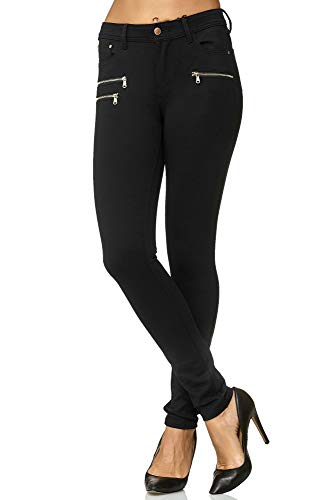 Elara Pantalones Elásticos de Mujer Skinny Fit Jegging Chunkyrayan Negro H86 38 (M) Elara Pantalones Elásticos de Mujer Skinny Fit Jegging Chunkyrayan Negro H86 38 (M)