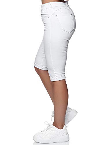 Elara Vaqueros 3/4 Mujer Push Up Bermuda Chunkyrayan Blanco MB2028 White-36 (S)