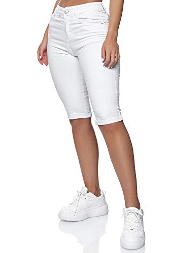 Elara Vaqueros 3/4 Mujer Push Up Bermuda Chunkyrayan Blanco MB2028 White-36 (S)