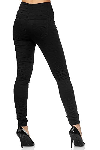 Elara Vaqueros Mujer Cintura Alta Push Up Skinny Fit Chunkyrayan Negro 1949 Black-38 (M)