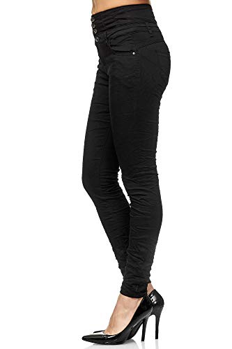 Elara Vaqueros Mujer Cintura Alta Push Up Skinny Fit Chunkyrayan Negro 1949 Black-38 (M)