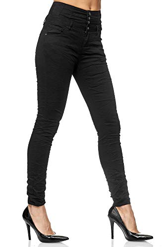 Elara Vaqueros Mujer Cintura Alta Push Up Skinny Fit Chunkyrayan Negro 1949 Black-38 (M)