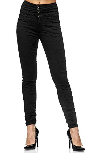 Elara Vaqueros Mujer Cintura Alta Push Up Skinny Fit Chunkyrayan Negro 1949 Black-38 (M)