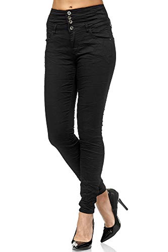 Elara Vaqueros Mujer Cintura Alta Push Up Skinny Fit Chunkyrayan Negro 1949 Black-38 (M)