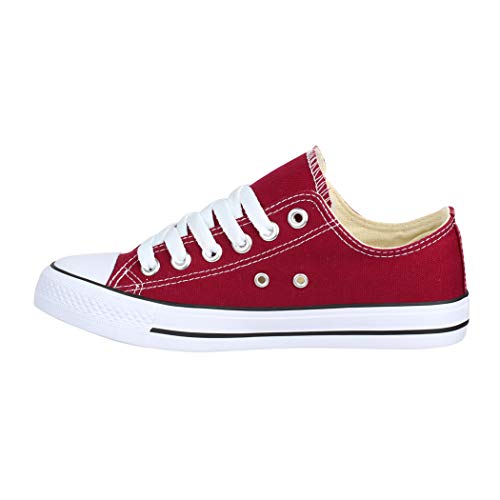 Elara Zapatos de Deporte Unisex Low Top Textil Chunkyrayan Burdeos BK-63-Bordo-42