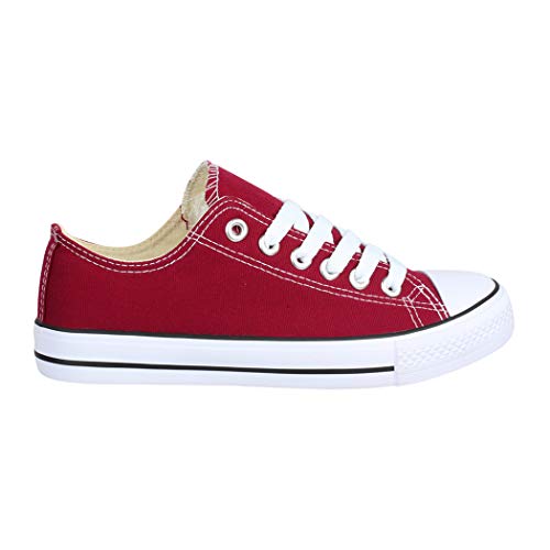 Elara Zapatos de Deporte Unisex Low Top Textil Chunkyrayan Burdeos BK-63-Bordo-42