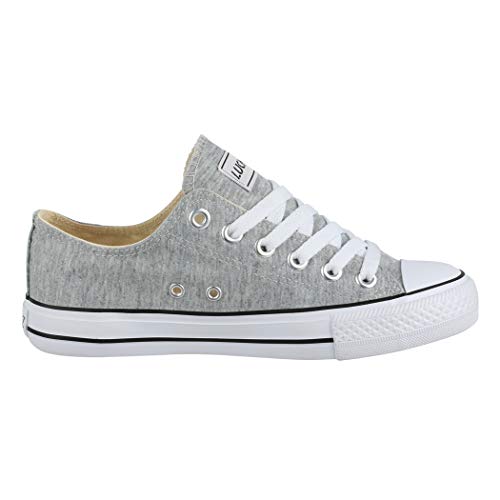 Elara Zapatos de Deporte Unisex Low Top Textil Chunkyrayan Gris 01-A-36-Grau Elara Zapatos de Deporte Unisex Low Top Textil Chunkyrayan Gris 01-A-36-Grau